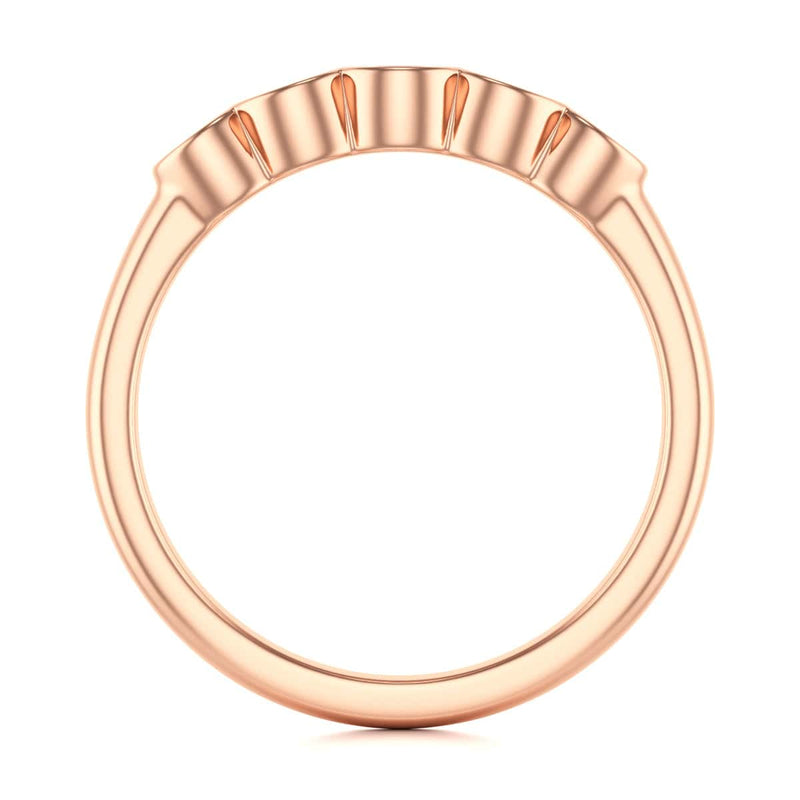 Diamond Rubover Ruby Half Eternity Ring in 18ct Gold and Platinum