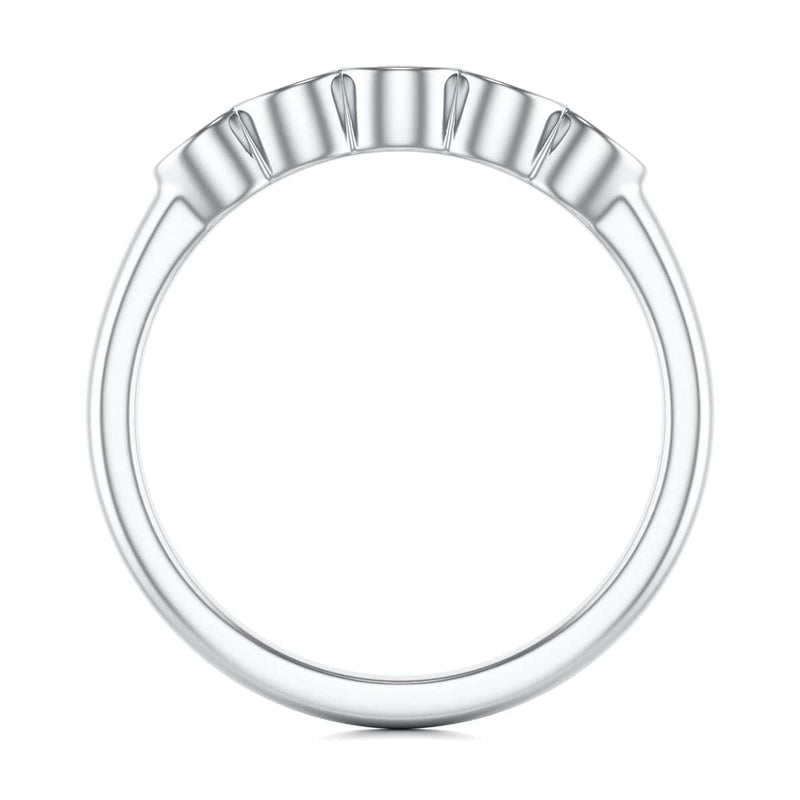 Diamond Rubover Ruby Half Eternity Ring in 18ct Gold and Platinum