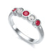 Diamond Rubover Ruby Half Eternity Ring in 18ct Gold and Platinum