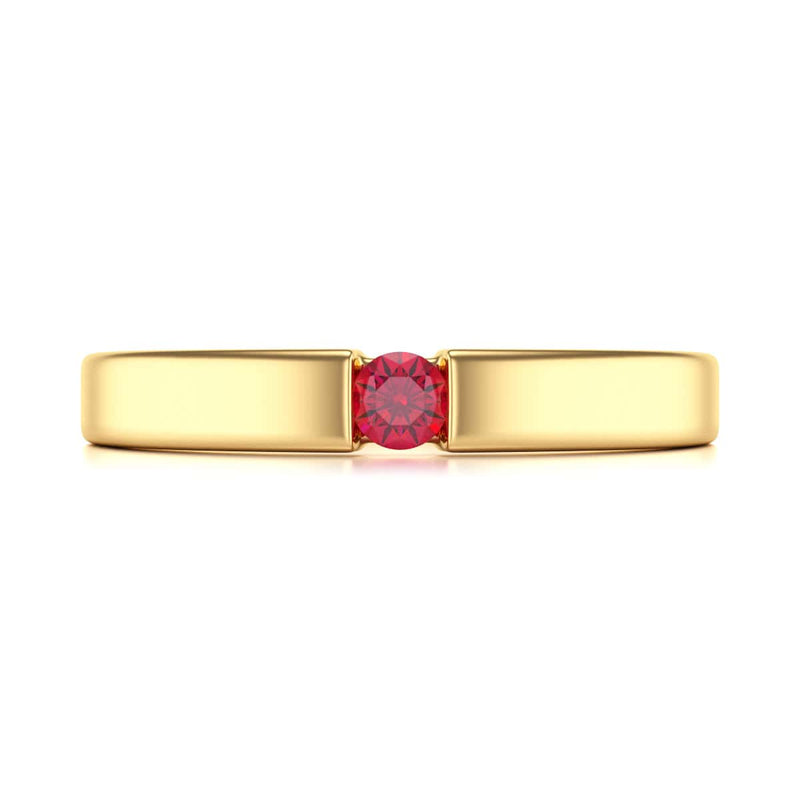 Round Shape Ruby Engagement Ring in 18ct Gold and Platinum