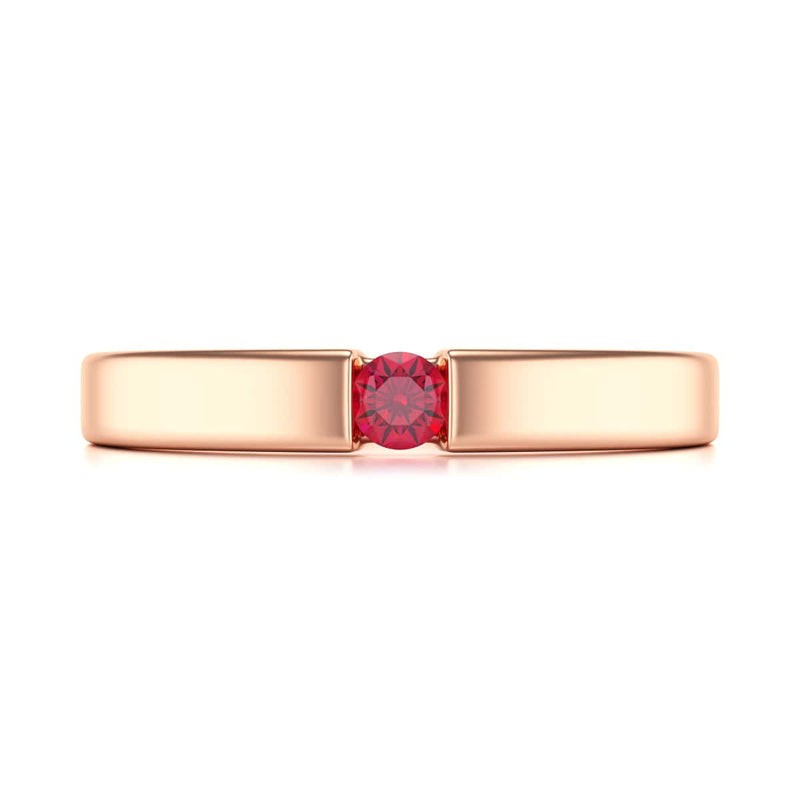Round Shape Ruby Engagement Ring in 18ct Gold and Platinum