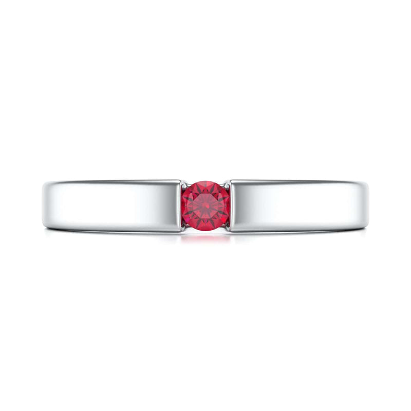 Round Shape Ruby Engagement Ring in 18ct Gold and Platinum