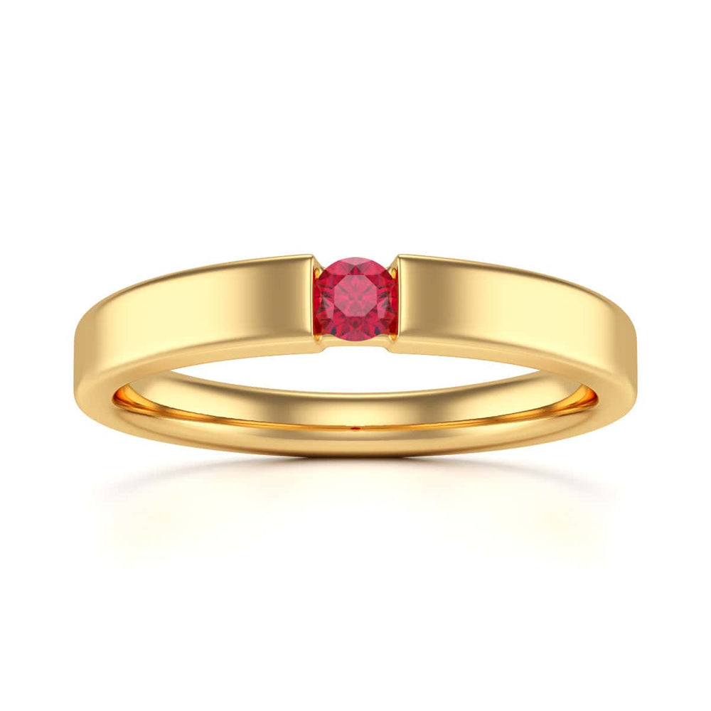 Round Shape Ruby Engagement Ring in 18ct Gold and Platinum