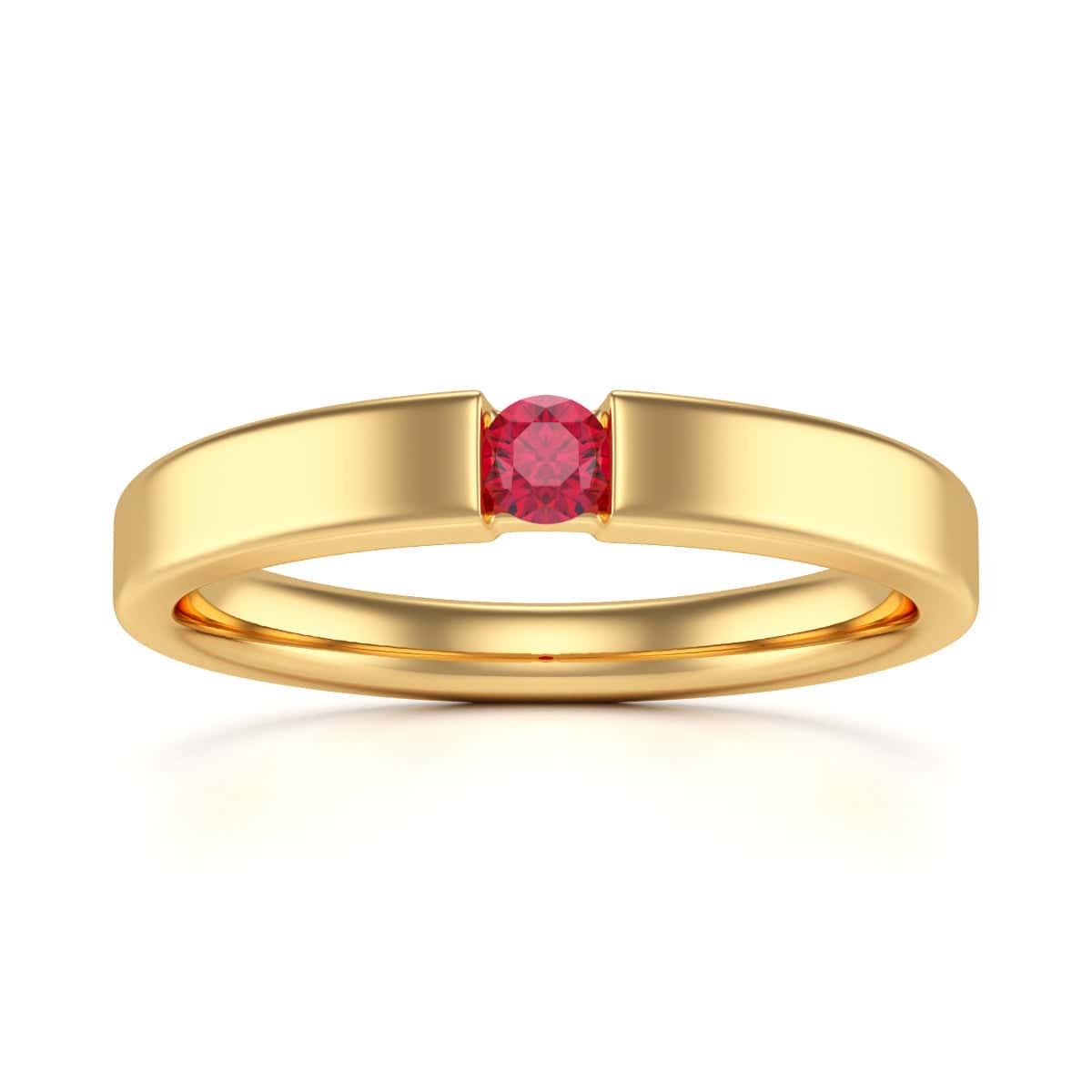18ct Gold   Ruby Engagement Ring - Round Shape