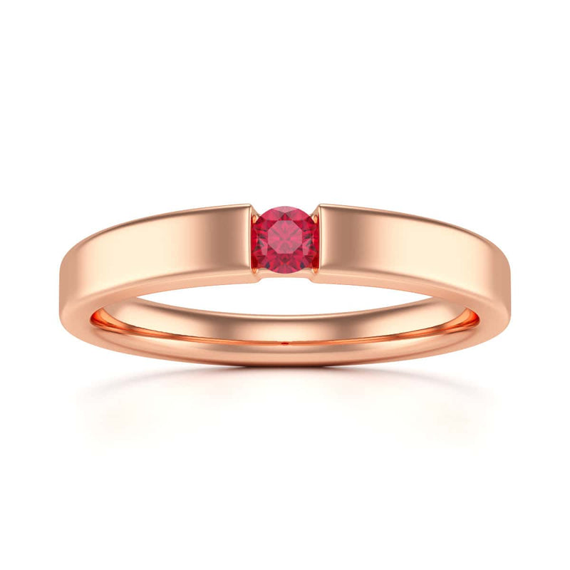 Round Shape Ruby Engagement Ring in 18ct Gold and Platinum