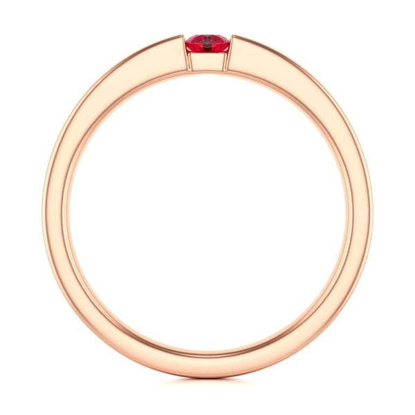 Round Shape Ruby Engagement Ring in 18ct Gold and Platinum