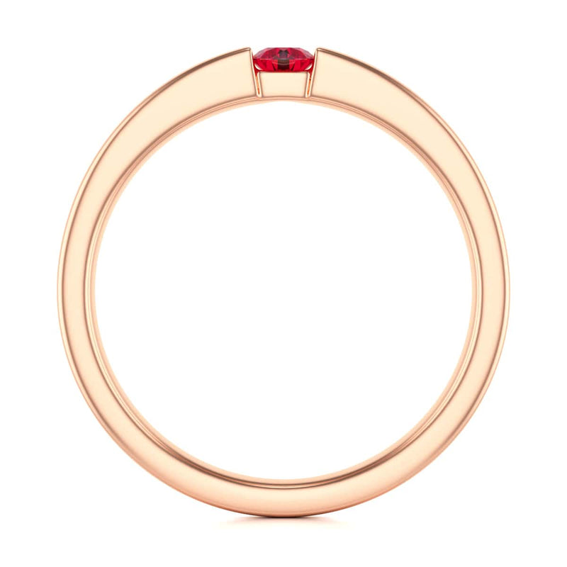 Round Shape Ruby Engagement Ring in 18ct Gold and Platinum