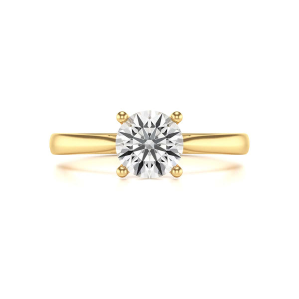 Diamond Engagement Ring- Round Four Claw Split Tapered Shank