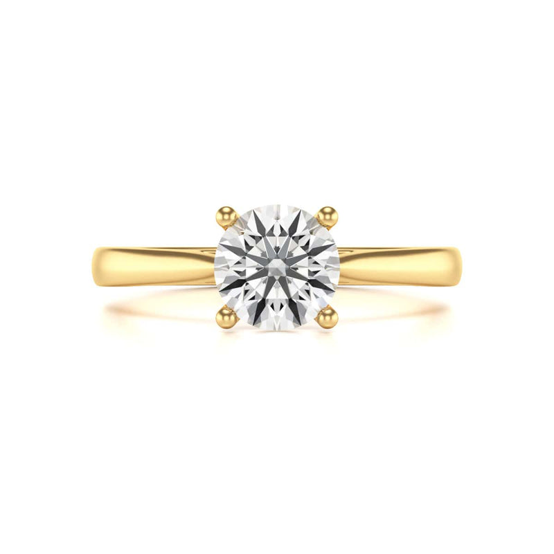 Diamond Engagement Ring- Round Four Claw Split Tapered Shank