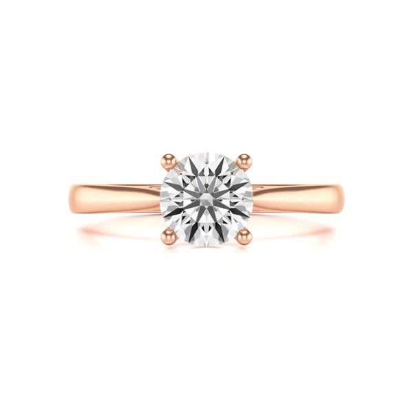 Diamond Engagement Ring- Round Four Claw Split Tapered Shank