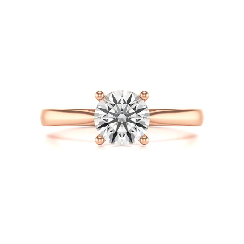 Diamond Engagement Ring- Round Four Claw Split Tapered Shank
