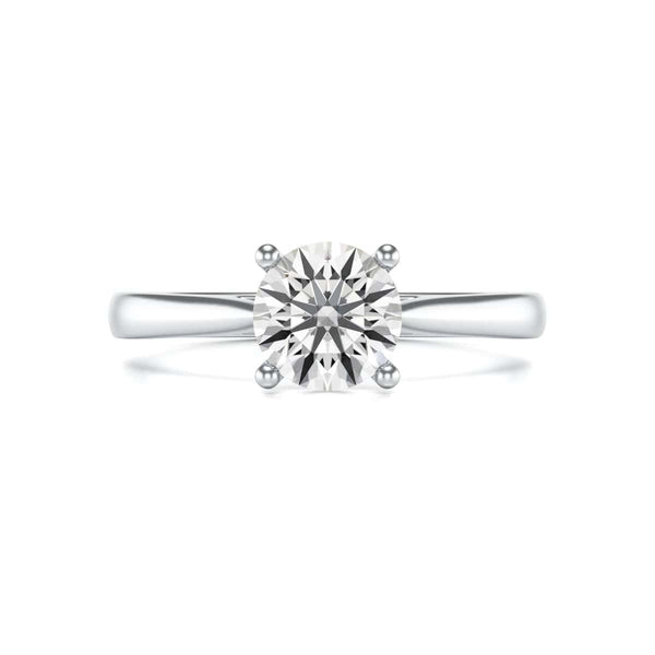 Diamond Engagement Ring- Round Four Claw Split Tapered Shank