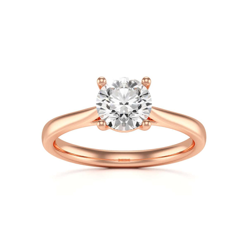 Diamond Engagement Ring- Round Four Claw Split Tapered Shank