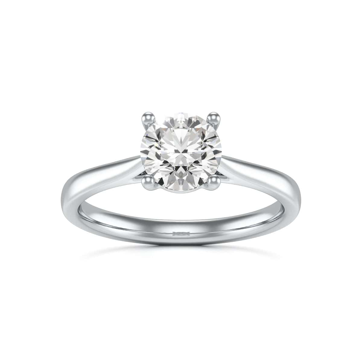 Diamond Engagement Ring- Round Four Claw Split Tapered Shank