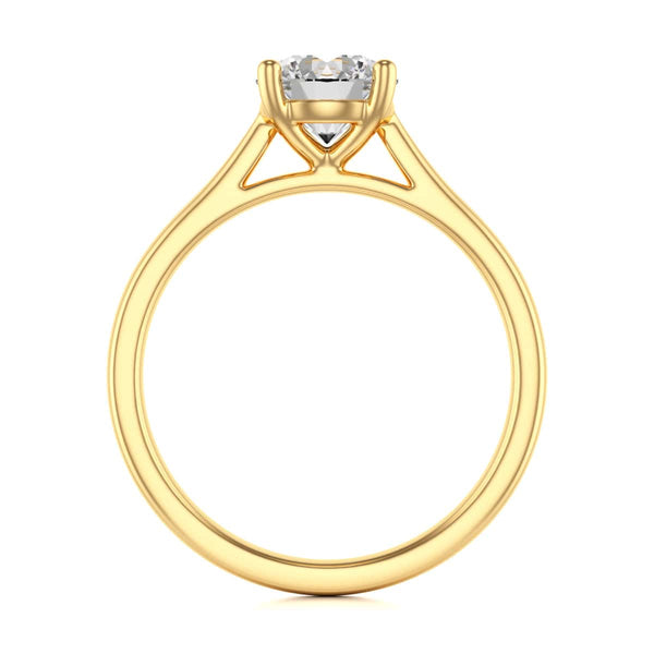 Diamond Engagement Ring- Round Four Claw Split Tapered Shank
