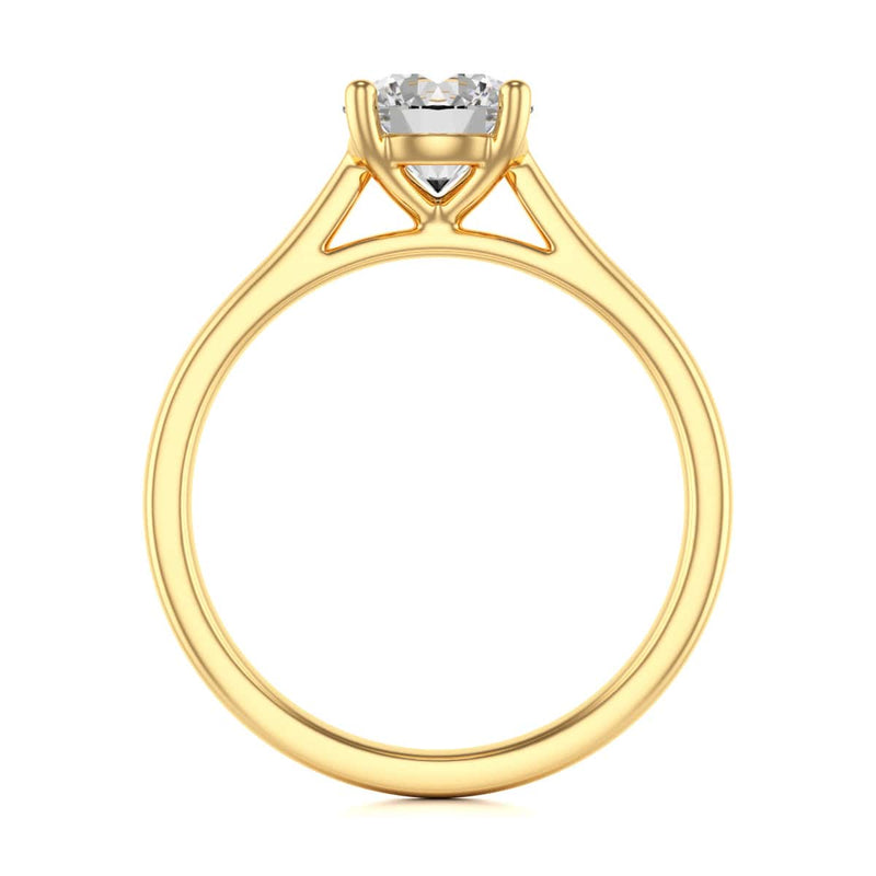 Diamond Engagement Ring- Round Four Claw Split Tapered Shank