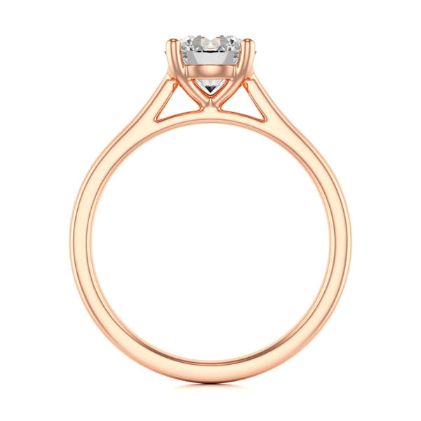 Diamond Engagement Ring- Round Four Claw Split Tapered Shank