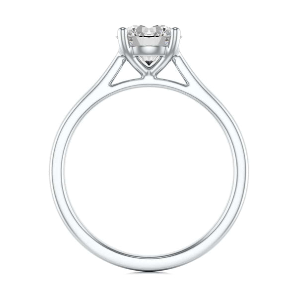 Diamond Engagement Ring- Round Four Claw Split Tapered Shank