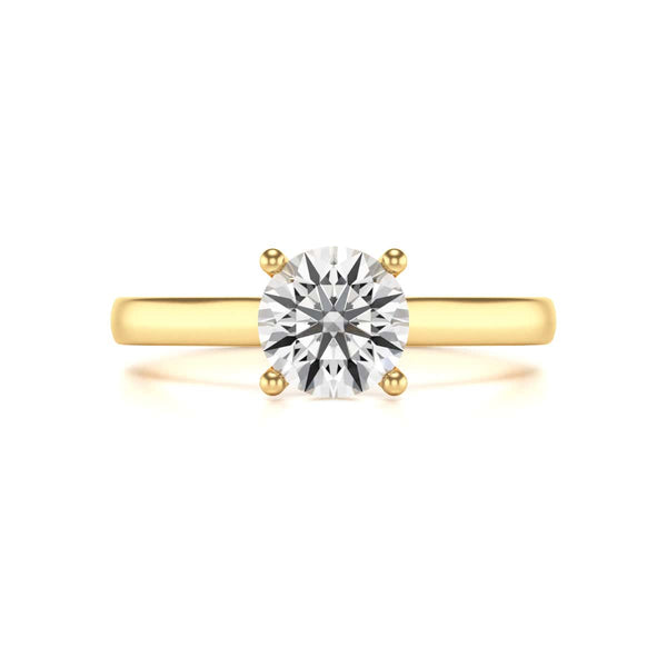 Diamond Engagement Ring- Round Four Claw Bar Split Parallel Shank