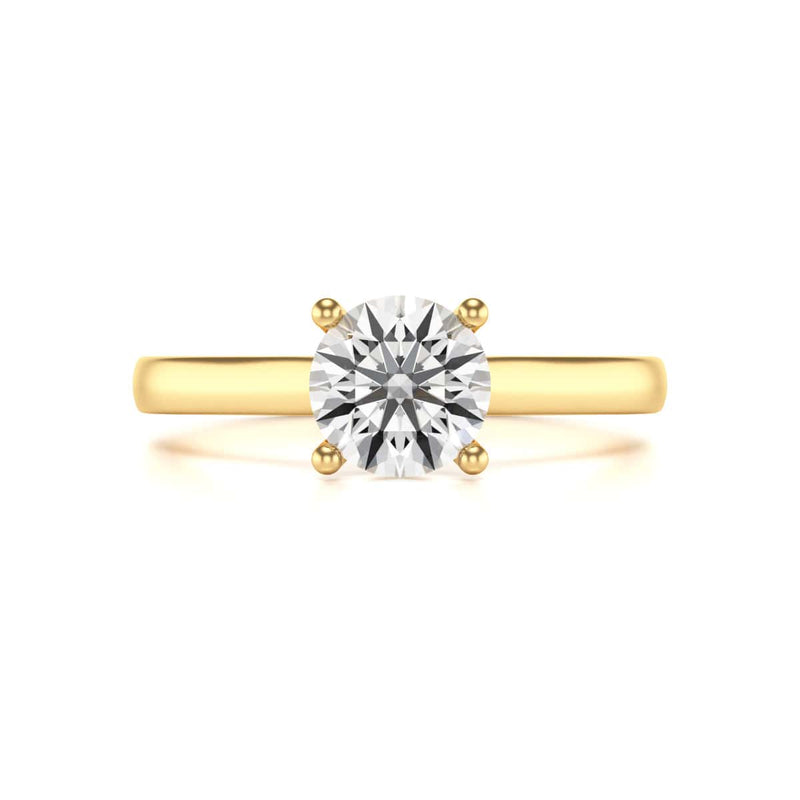 Diamond Engagement Ring- Round Four Claw Bar Split Parallel Shank