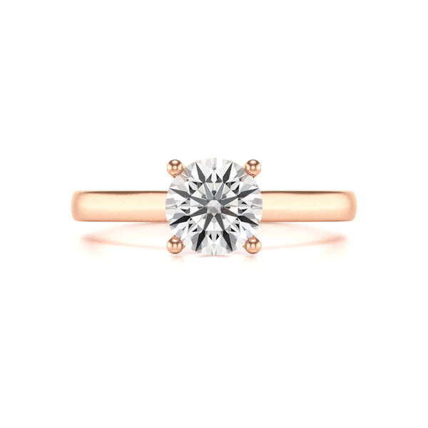 Diamond Engagement Ring- Round Four Claw Bar Split Parallel Shank