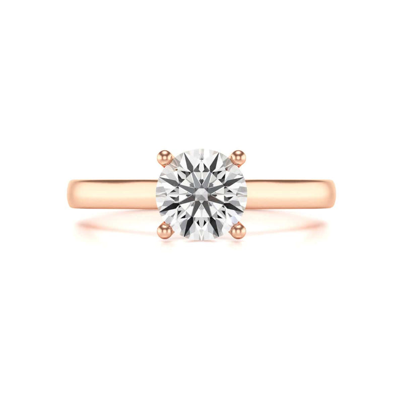 Diamond Engagement Ring- Round Four Claw Bar Split Parallel Shank