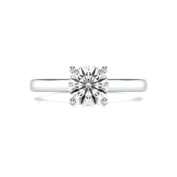 Diamond Engagement Ring- Round Four Claw Bar Split Parallel Shank