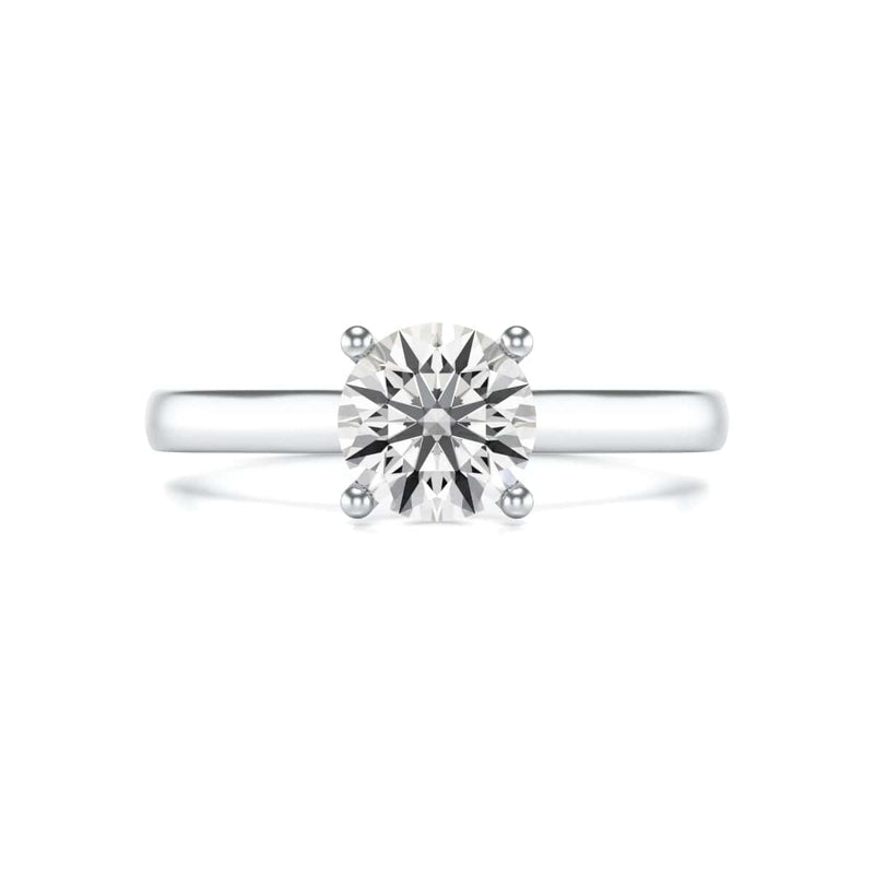 Diamond Engagement Ring- Round Four Claw Bar Split Parallel Shank