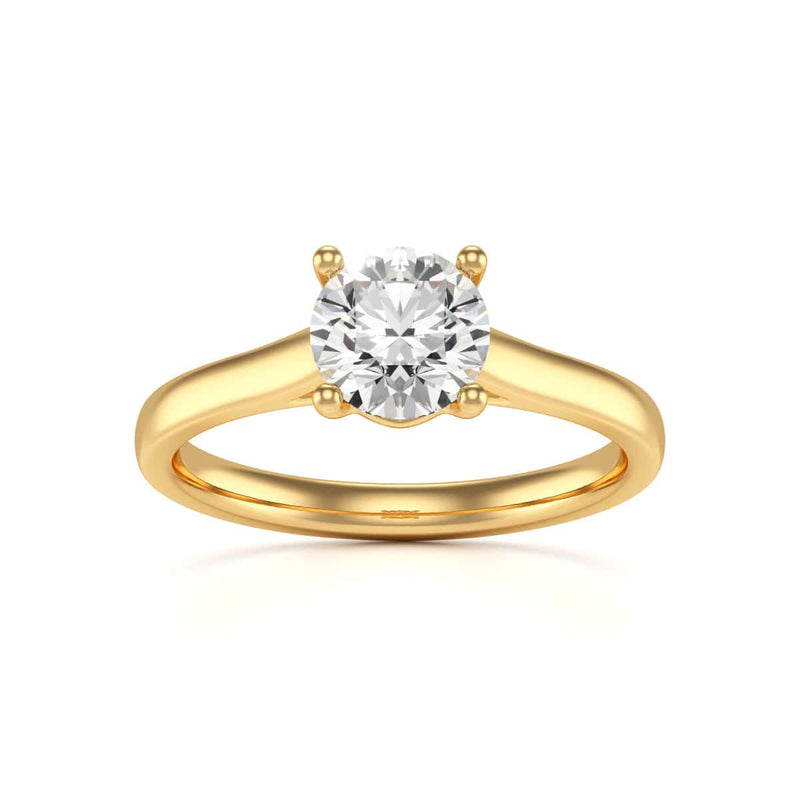 Diamond Engagement Ring- Round Four Claw Bar Split Parallel Shank