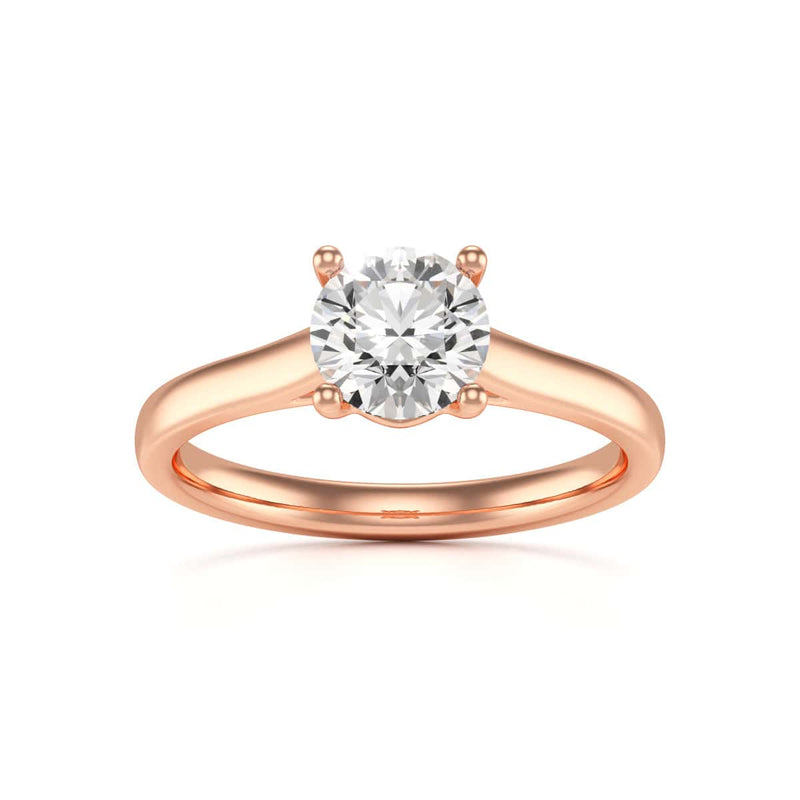 Diamond Engagement Ring- Round Four Claw Bar Split Parallel Shank