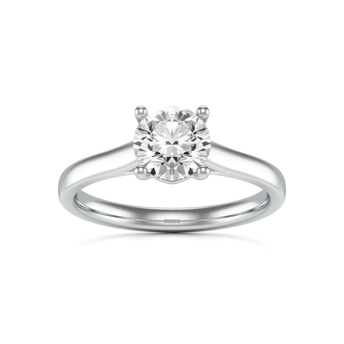 Diamond Engagement Ring- Round Four Claw Bar Split Parallel Shank