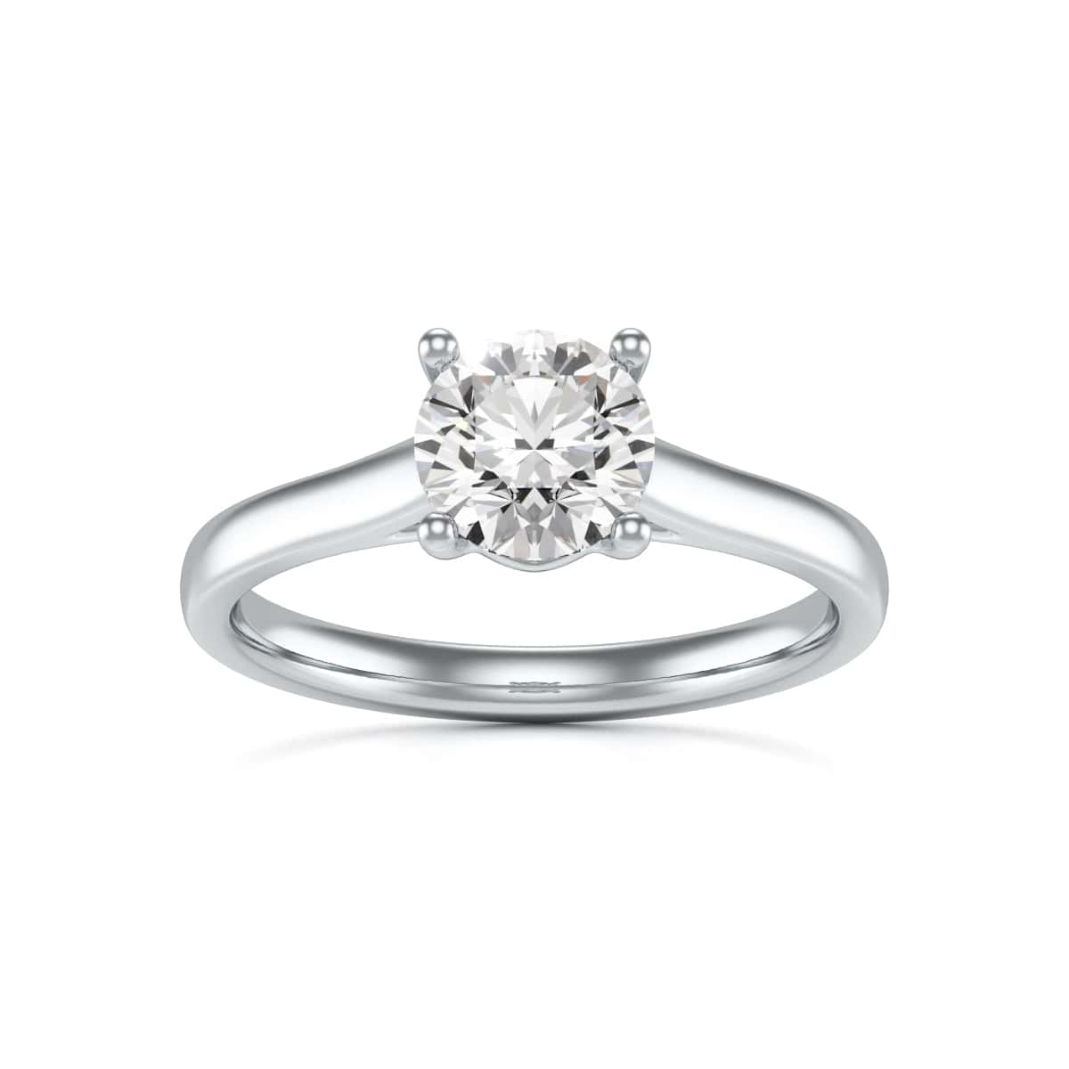 Diamond Engagement Ring- Round Four Claw Bar Split Parallel Shank