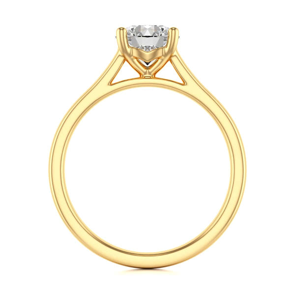 Diamond Engagement Ring- Round Four Claw Bar Split Parallel Shank