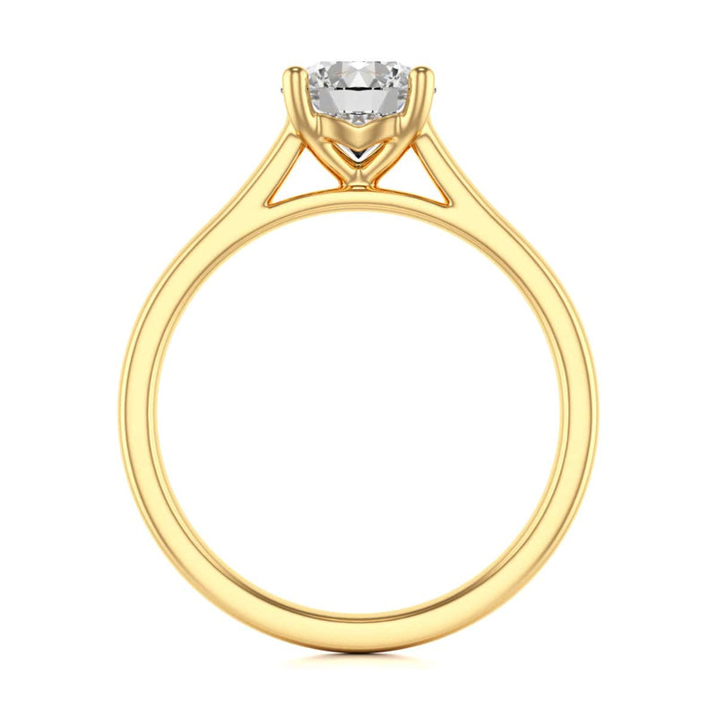 Diamond Engagement Ring- Round Four Claw Bar Split Parallel Shank