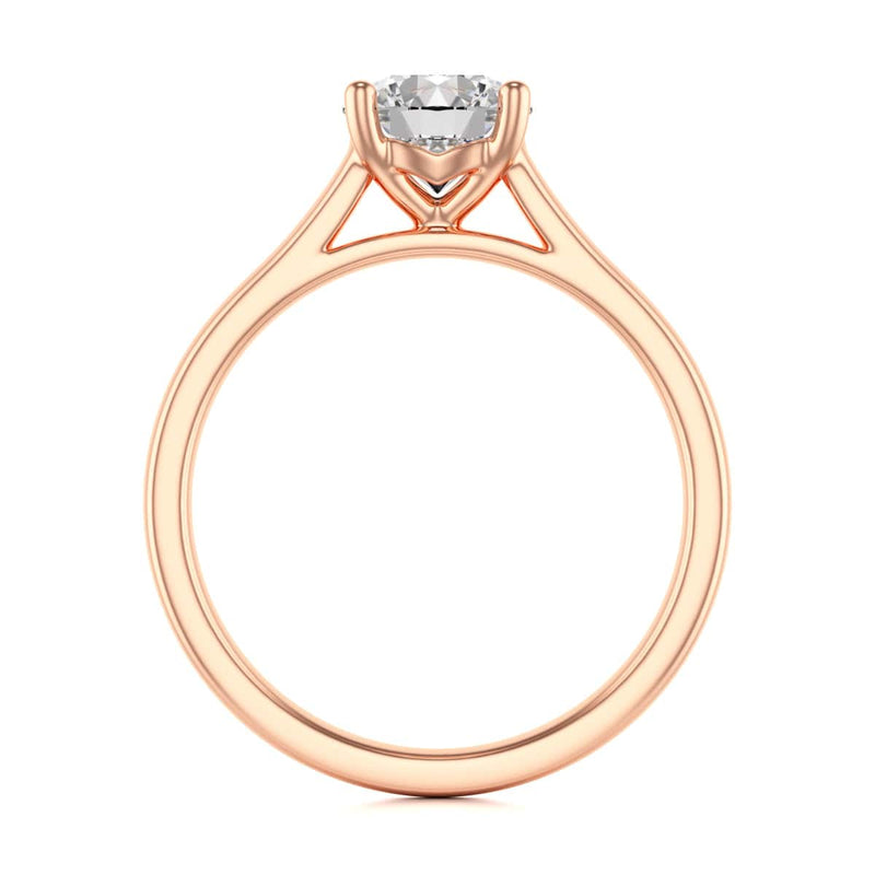 Diamond Engagement Ring- Round Four Claw Bar Split Parallel Shank