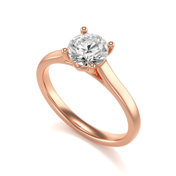 Diamond Engagement Ring- Round Four Claw Bar Split Parallel Shank