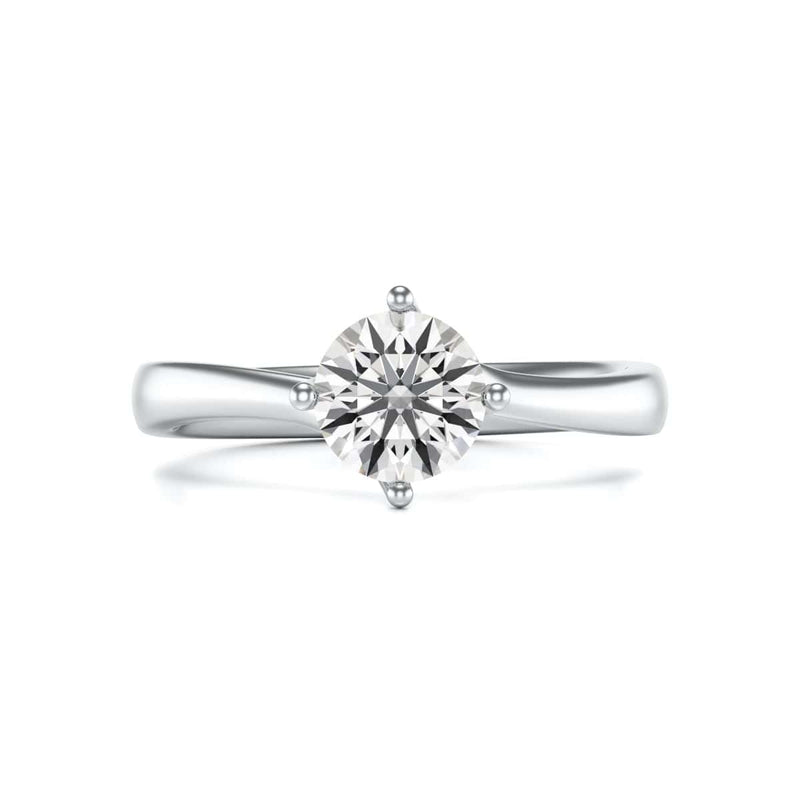 Diamond Engagement Ring- Round Four Claw Twist