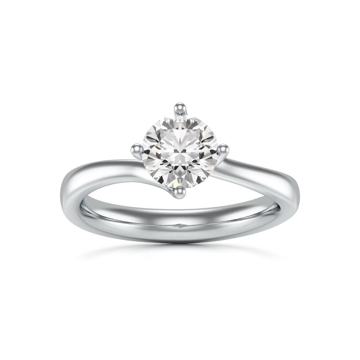Diamond Engagement Ring- Round Four Claw Twist