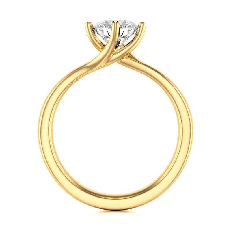 Diamond Engagement Ring- Round Four Claw Twist