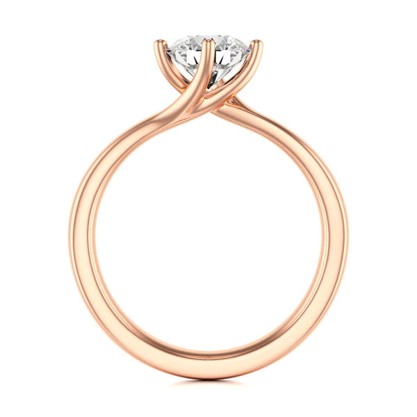 Diamond Engagement Ring- Round Four Claw Twist