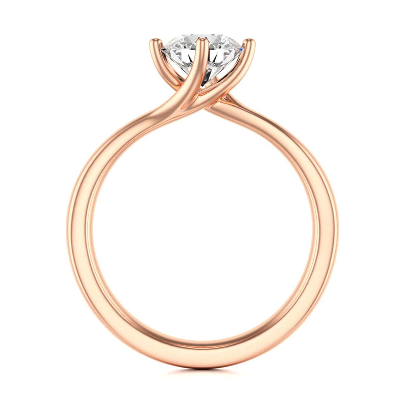 Diamond Engagement Ring- Round Four Claw Twist