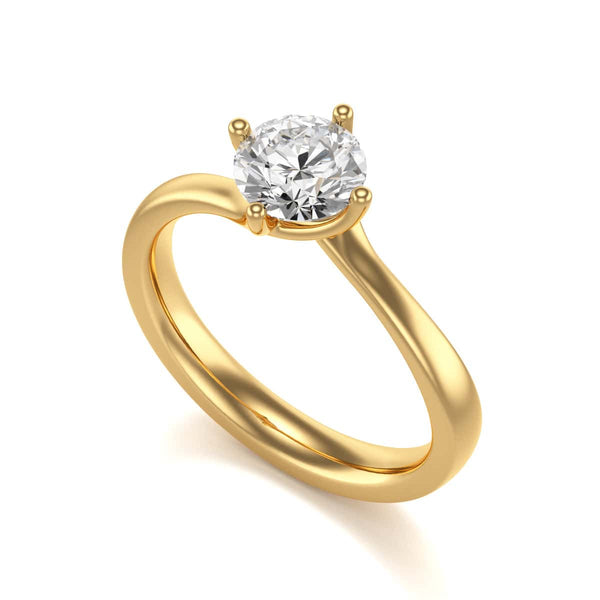 Diamond Engagement Ring- Round Four Claw Twist