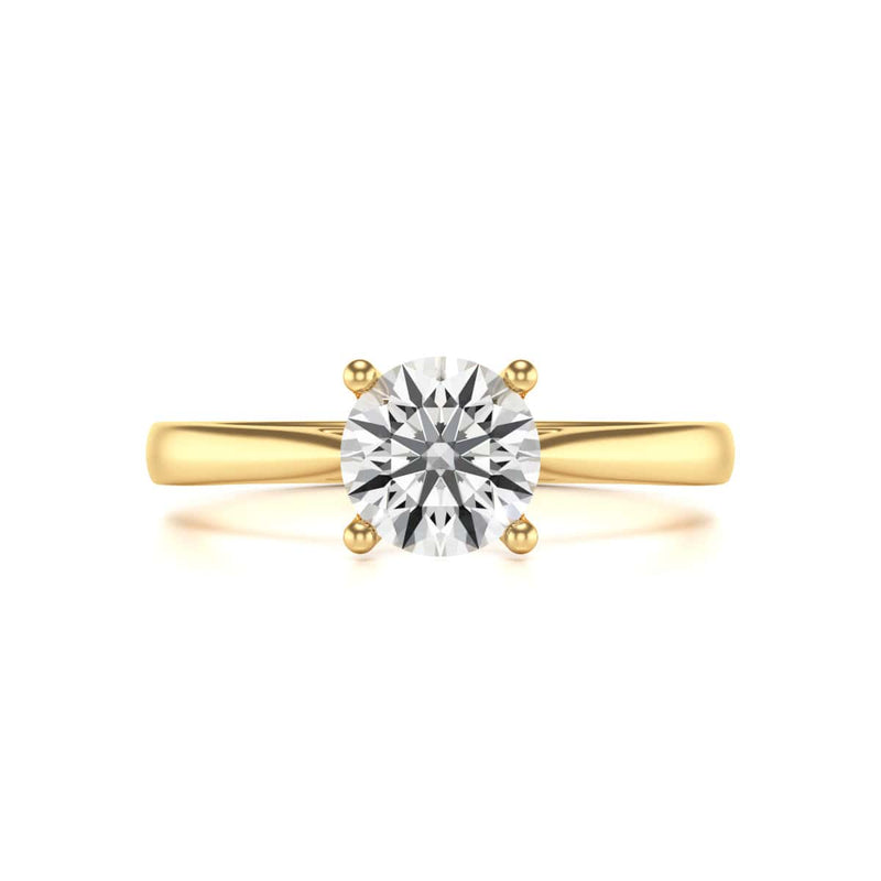 Diamond Engagement Ring- Round 4 Claw Open Front Split Tapered Shank