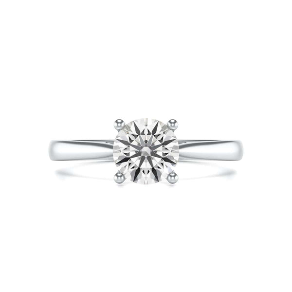 Diamond Engagement Ring- Round 4 Claw Open Front Split Tapered Shank