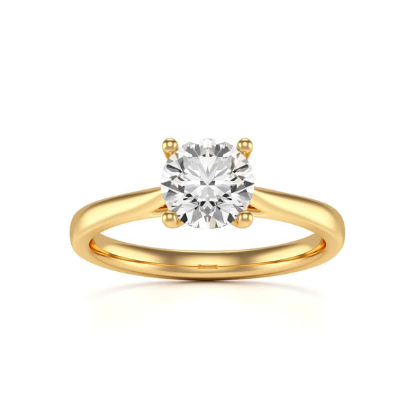 Diamond Engagement Ring- Round 4 Claw Open Front Split Tapered Shank