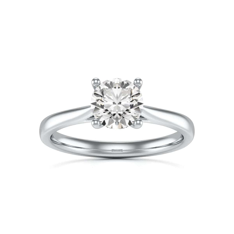 Diamond Engagement Ring- Round 4 Claw Open Front Split Tapered Shank