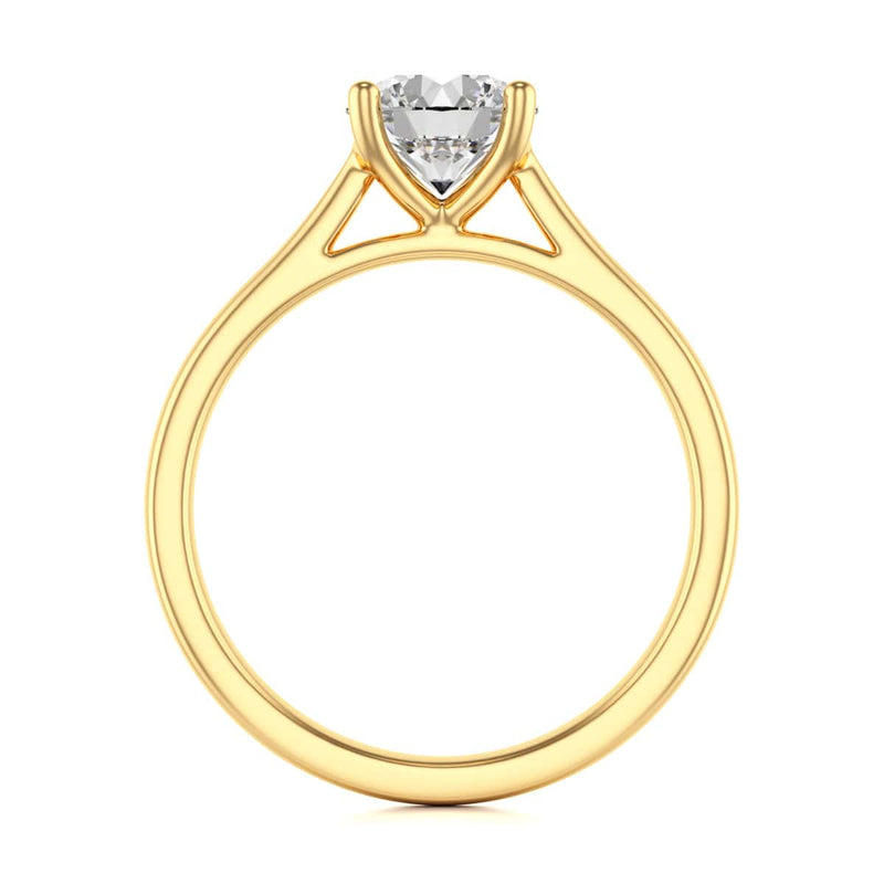 Diamond Engagement Ring- Round 4 Claw Open Front Split Tapered Shank