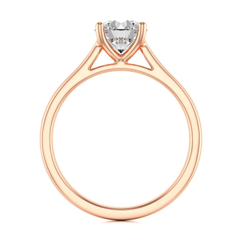 Diamond Engagement Ring- Round 4 Claw Open Front Split Tapered Shank