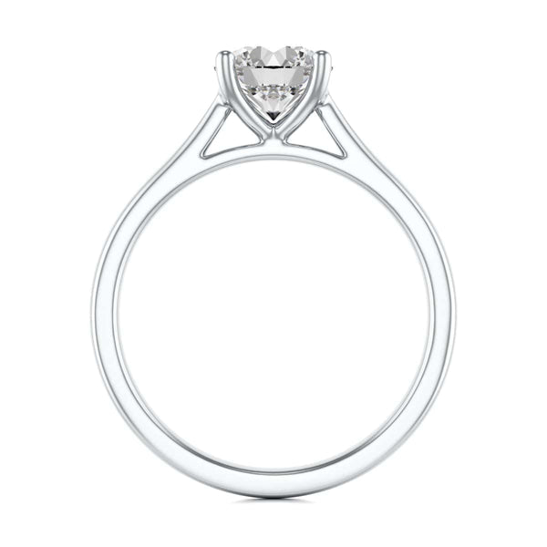 Diamond Engagement Ring- Round 4 Claw Open Front Split Tapered Shank