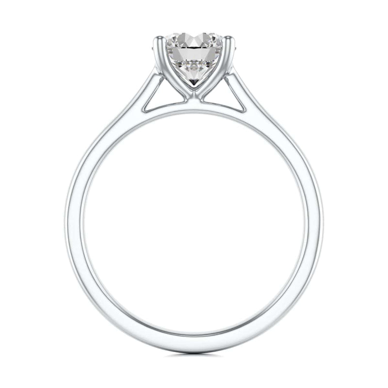 Diamond Engagement Ring- Round 4 Claw Open Front Split Tapered Shank
